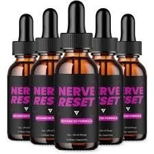 NerveReset Drops amber glass dropper bottle with deep navy label